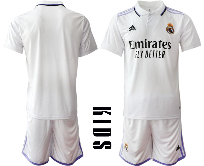 Youth 2022-2023 Club Real Madrid home white blank Soccer Jersey->paris st german jersey->Soccer Club Jersey